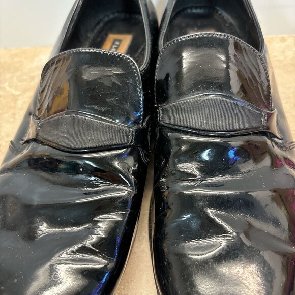 Florsheim Shoes Men 38 Penny Loafers Slip On Flats 449705 Black Patent Leather - Picture 4 of 10